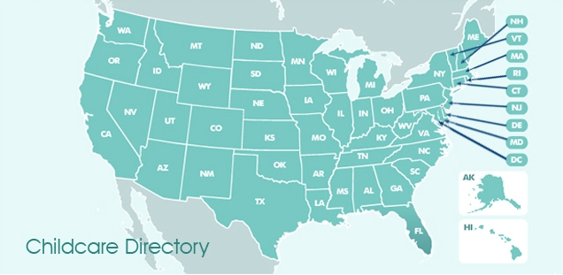 Map of Child Care Jobs in the United States